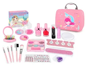 Dernier kit de maquillage pour filles ASTM EN71 Ensembles de maquillage pour enfants Ensemble de jouets de maquillage avec sac