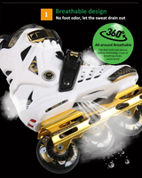Patins à Roues Alignées Professionnels de Haute Qualité Vitesse Slalom pour Adultes Homme Patins en Ligne Matériau PU Support en Aluminium