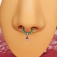 Anneau de nez en acier inoxydable 316L pour Noël, piercing clicker, anneau de nez, anneau de septum, anneau de daith, anneau fer à cheval pour le nez, bijoux de piercing