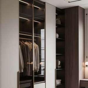 Premium Custom Modern Freestanding Walk-In Closet Luxury <b>Wardrobe</b> Glass Partition LED Lighting Bedroom Apartment Villa Home - Product Image 1