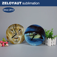 Vente directe d'usine conception minimaliste personnalisée bricolage sublimation horloges de bureau en verre tendance article de décoration intérieure