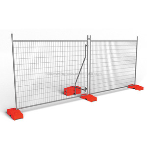 Outdoor Steel No-Dig Temporary Moveable Fence Security and Construction Gate with Waterproof Wire for Driveway Rail Fencing