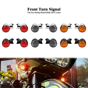 Luz LED <span class=keywords><strong>de</strong></span> Señal <span class=keywords><strong>de</strong></span> Giro Delantera para Motocicleta, 4 Cables, Luz <span class=keywords><strong>de</strong></span> Freno Intermitente para Harley Touring Road Glide FLTRX 15-UP Personalizada - Product Image 1