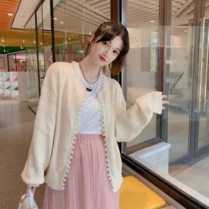 Vente en gros pour boutiques : Cardigan court ample en tricot perlé rétro <span class=keywords><strong>automne</strong></span> 2025 pour femme - Product Image 4