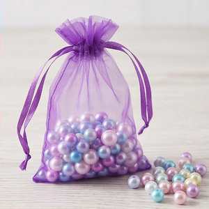 Sac en organza transparent avec cordon de serrage pour l'emballage de bijoux, les cadeaux de fête et le rangement des perles - Product Image 2