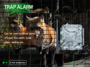 Alarma de trampa inalámbrica para <span class=keywords><strong>caza</strong></span> de animales salvajes 2G SMS compatible con 1 a 5 números móviles alarma inteligente - Product Image 2