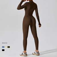 Baju Senam Seamless Fitness Sports Jumpsuit Ketat Lengan Panjang Yoga Bodysuit Seamless Yoga Jumpsuit