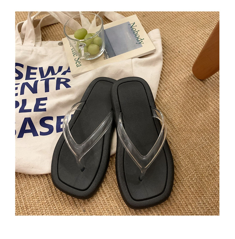 Transparent Belt Thong Flip-flops Women Summer Soft Sole Beach Flip Flops Slippers