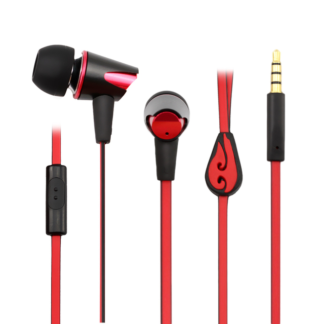 Stylish Flame Stereo Earbuds In-ear Wired Earphones 3.5mm Gold-Plated Jack Wired Headphones