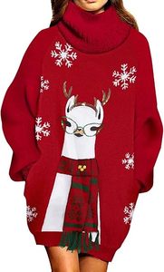 OEM/ODM Custom Adult Merry <strong>Christmas</strong> Pullover Sweater Casual Winter <strong>Jumper</strong> Sexy Cartoon Pattern Logo Position <strong>Women's</strong> <strong>Dress</strong> - Product Image 6