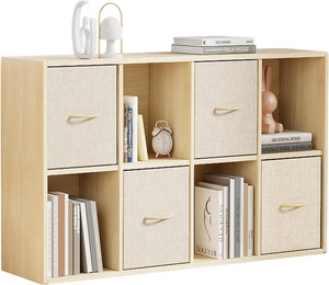 Étagère cube en bois massif pour livres avec cadre et bac, étagère verticale ou horizontale, pour <span class=keywords><strong>chambre</strong></span>, salon, bureau, étagères ouvertes - Product Image 1