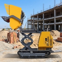 KC1000 Hydraulischer Hochhub-Mini-Raupendumper 1000kg Gummiketten-Kipper für Bau und Landwirtschaft