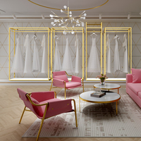 Présentoir de Robes de Mariée de Luxe au Design Romantique et Brillant pour Boutique Nuptiale – Cintre pour Robe de Mariée