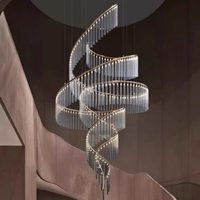 Lampes en acier inoxydable sur mesure, à tuyau spiralé, conçues par des architectes pour les hôtels, les maisons duplex, les centres de vente, les unités modèles