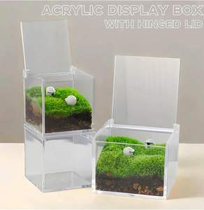 Grande boîte de présentation carrée en acrylique personnalisée au design moderne avec couvercle à charnière - Product Image 5