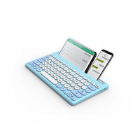 Clavier sans fil K004 double mode 78 touches, rechargeable BT avec support tablette/téléphone, USB-C, 5 millions de touches pour tablette, téléphone, PC