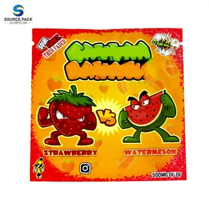 Custom Aluminum Foil Zipper Smell Proof Food Candy Gummies Packaging 3.5g Mylar Bag