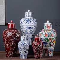 Jingdezhen Antique Fait À La Main Bleu Et Blanc Porcelaine Pot De Vin En Céramique Bouteille De Vin