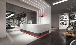 Современный модный бренд моторный выставочный зал для мотоцикла дизайн интерьера пользовательский магазин велосипедов настенный дисплей для мотоцикла выставочный зал дизайн для мотоцикла - Product Image 2