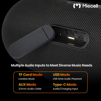 Haut-parleur compact Miccell avec lumières RGB et ports multi-entrées pour le camping en plein air, les fêtes et les passionnés de musique