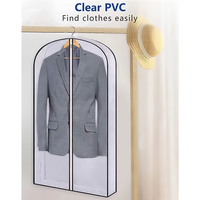Sacs à vêtements suspendus anti-poussière en tissu non tissé personnalisables pour placard sac de rangement transparent pour vêtements