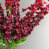 Bunga Delphinium Merah Premium Buatan, Semprotan 108cm, Batang Kawat Lentur, Bunga Palsu untuk Dekorasi Meja Pesta Pernikahan