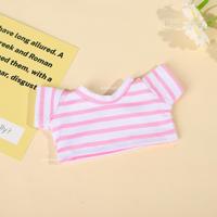 T-shirt rayé pour poupée, vêtements créatifs pour poupée en peluche, accessoires pour poupée en coton, 6 couleurs disponibles, nouvel arrivage