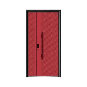 Individual Fashion Red Security Door Front Security Modern Anti-theft Steel Door