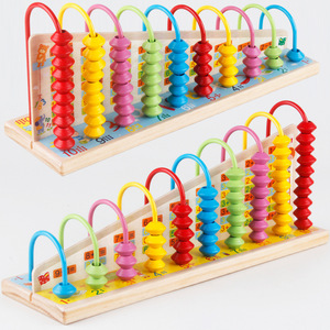 Juguete educativo para aprender matemáticas temprano, marco de cálculo de Color, <span class=keywords><strong>Ábaco</strong></span> de madera inteligente IQ para niños - Product Image 1