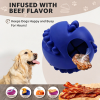 Jouet distributeur de friandises pour chien, balle en caoutchouc durable, jouet de puzzle d'enrichissement, jouet à mâcher pour chiots en pleine dentition, jouet interactif pour l'hygiène dentaire