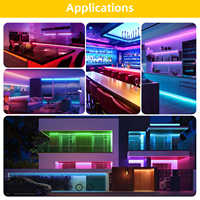 Bande LED USB RGBWA multicolore super lumineuse 100 pieds synchronisation musicale compatible avec les ampoules RF IP67 étanche bande lumineuse LED RGB 4 mm