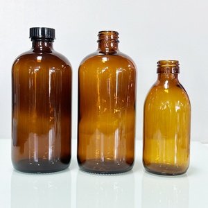 Oferta Especial: Botellas de Vidrio Ámbar y Transparente de 250ml, 500ml, 8oz y 16oz, Tipo Boston Round, para Bebidas, Jugos, Té, Café y Kombucha - Product Image 6