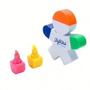 Eco Friendly Children 5 in 1 Personalized Human Shape Highlighter Fashion Color <b>Marker</b> <b>Pen</b> Low Price - Product Image 1