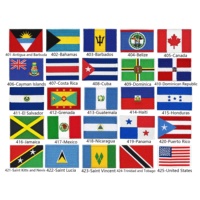 Écussons brodés thermocollants drapeaux des pays d'Amérique du Nord en stock, prêts à être expédiés pour vestes, sacs à dos, uniformes - Vente en gros