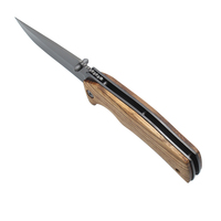 Offre Spéciale couteau de poche extérieur de haute qualité manche en bois 420 couteau de chasse de Camping pliant