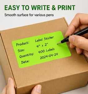 Etiquetas Autoadhesivas Verdes Rectangulares, 40 Hojas, 400 Etiquetas, Fuerte Adhesión, Fácil de Despegar, Sin Residuos - Product Image 3