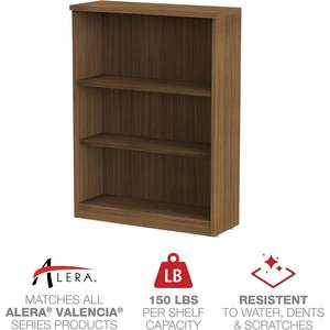 Librería moderna de tres estantes de nogal de la serie Alera Valencia, 31 3/4 pulgadas de ancho x 14 pulgadas de profundidad x 39 3/8 pulgadas de alto - Product Image 6
