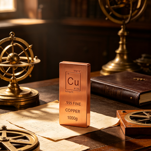 Barre de cuivre massif de qualité investissement 1000g .999 pour un investissement en métal tangible - Product Image 1