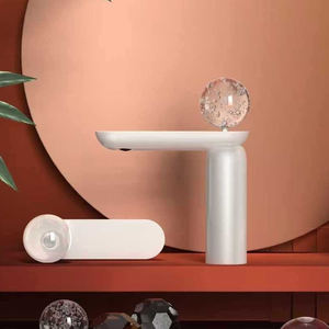 Di lusso di alta qualità di cristallo manico spazzola oro rosa ottone rubinetto di acqua per il lavandino del bagno - Product Image 3