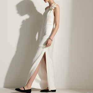 Abito da festa mini a trapezio da donna in poliestere 100% tinta unita con spalline sottili, sexy ed elegante, perfetto per l'estate - Product Image 3