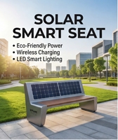 Banc solaire intelligent personnalisable pour hôtels, sites touristiques, parcs, projets municipaux et hôpitaux, avec alimentation hors réseau, certifié CE RoHS