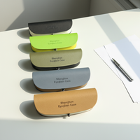 Étui à lunettes en cuir écologique bicolore, porte-lunettes personnalisé avec logo pour accessoires de lunettes