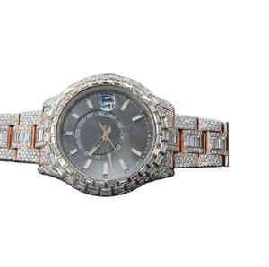 New Arrival Luxurious Design Stainless Steel Iced VVS Clarity Diamond <b>Watch</b> for <b>Couples</b> Antique Business Style High Dual - Product Image 1