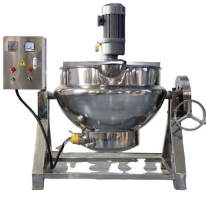 เครื่องผสมอาหารอุตสาหกรรมแบบมีแจ็คเก็ตพร้อมระบบกวนอัตโนมัติสำหรับซอส แยม น้ำเชื่อม ใช้ความร้อนจากแก๊สหรือไอน้ำ - Product Image 3