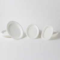 Échantillon gratuit Assiettes rondes en papier de bagasse jetables biodégradables naturelles blanches compostables pour restaurant