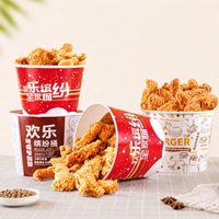 Seau en papier kraft écologique personnalisé de style KFC pour poulet frit, service de restauration familiale, emballage