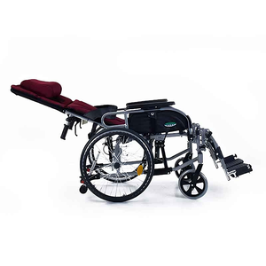 รถเข็นวีลแชร์แบบปรับเอนได้ รุ่นพรีเมียม Takan YC800 โครงอะลูมิเนียม พนักพิงปรับเอนได้ ที่พักขา PU ล้อหลัง PU ขนาด 24 นิ้ว สายรัดหน้าอก เบรกมือ แบบใช้มือหมุน - Product Image 2