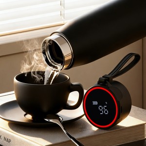 Bouteille d'eau intelligente personnalisée en acier inoxydable, flacons isothermes et thermos avec rappel de consommation et affichage de la température, gobelets intelligents - Product Image 3