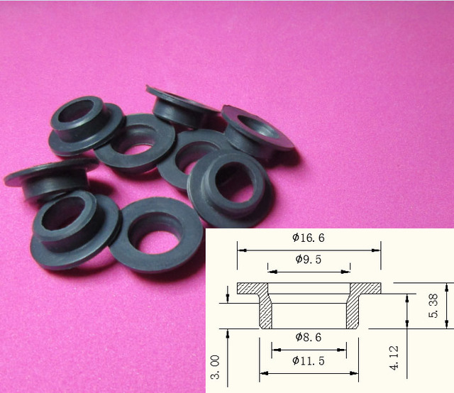 Black Rubber Flanged Grommets - Precision - Engineered for Cable Protection and Sealing