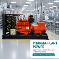 Centrale électrique à moteur alternatif conçue pour une autonomie maximale, avec bac de récupération, pour générateur d'énergie de four à briques 480 Vca